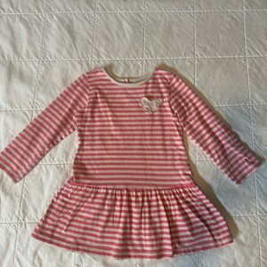 Carter's Pink and White Striped Knit Dress- Sz 6